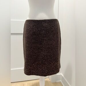 J. Jill Brown Wool Blend Lined Sequin Skirt size 4
